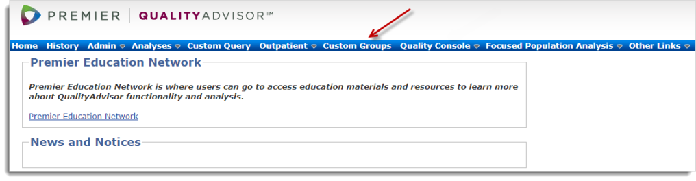 select custom groups 