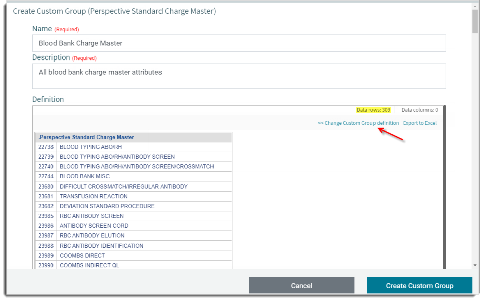 review custom group selections